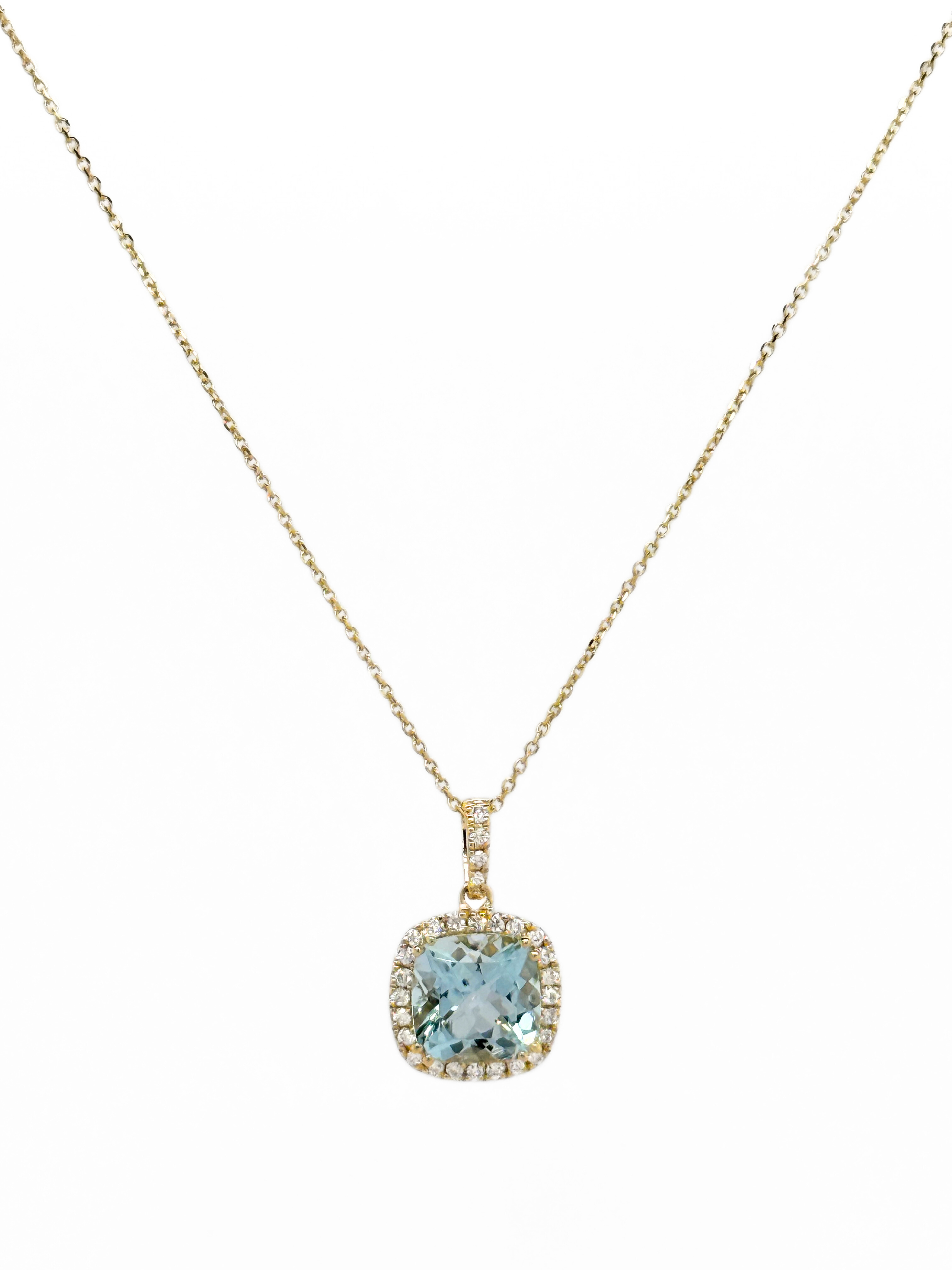 AQUA PENDANT W/CHAIN-402181